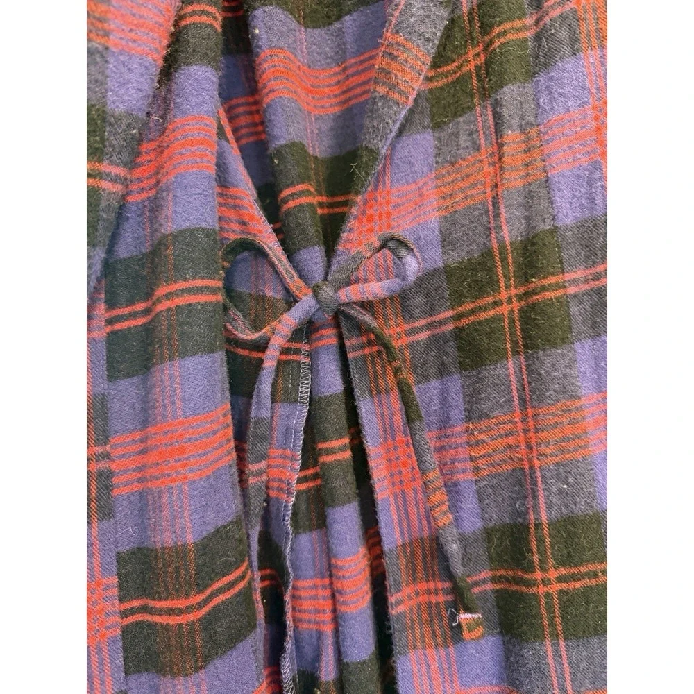 LL Bean Robe 100% Cotton Plaid Flannel Robe Size Medium Loungewear Sleepwear